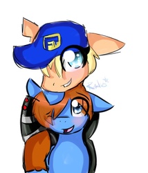 Size: 600x700 | Tagged: safe, artist:radi0activecalh0un, calhoun, fix-it felix jr., hero's cuties, hero's duty, ponified, shipping, wreck-it ralph