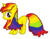 Size: 496x390 | Tagged: safe, artist:rongothepony, oc, oc only, unnamed oc, pony, unicorn, adoptable, female, filly, foal, horn, multicolored hair, pink eyes, rainbow hair, rainbow tail, simple background, solo, tail, unicorn oc, white background