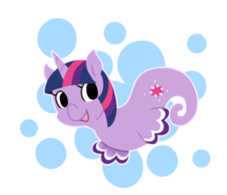 Size: 640x551 | Tagged: safe, artist:n-n-neet, twilight sparkle, sea pony, g4, bubble, female, fins, looking at you, ocean, open mouth, race swap, seapony twilight, simple background, smiling, solo, species swap, transparent background, underwater, water