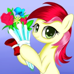 Size: 1326x1326 | Tagged: safe, artist:kas92, roseluck, g4, bouquet, female, flower, rose, solo