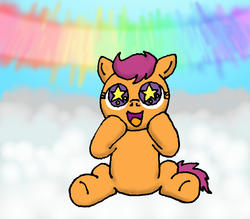 Size: 800x700 | Tagged: safe, artist:merkleythedrunken, scootaloo, g4, female, solo, sonic rainboom