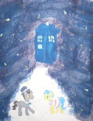 Size: 1177x1540 | Tagged: artist needed, safe, doctor whooves, masquerade, time turner, g4, tardis