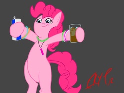 Size: 1024x768 | Tagged: safe, artist:illkillyoutoo, pinkie pie, g4, female, red bull, solo