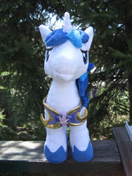Size: 1125x1500 | Tagged: artist needed, safe, shining armor, pony, unicorn, g4, armor, horn, irl, outdoors, photo, plushie