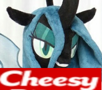 Size: 201x176 | Tagged: artist needed, safe, queen chrysalis, g4, caption, cheese, irl, lowres, photo, plushie, small