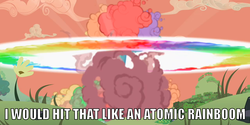 Size: 1000x500 | Tagged: safe, edit, edited screencap, screencap, g4, lesson zero, atomic rainboom, i'd fuck it, image macro, innuendo, no pony, reaction image, sonic rainboom