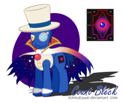 Size: 1400x1167 | Tagged: safe, artist:kikoukawaii, awesome, book, cape, clothes, count bleck, dark prognosticus, hat, monocle, nintendo, paper mario, ponified, simple background, super mario bros., super paper mario, top hat, transparent background, vector