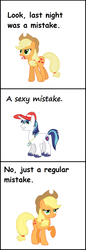 Size: 568x1654 | Tagged: safe, applejack, shining armor, earth pony, pony, unicorn, g4, female, futurama, male, mare, stallion