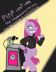 Size: 933x1200 | Tagged: safe, artist:an everfree rat, pinkie pie, earth pony, pony, g4, bipedal, implied hammers, in the flesh, pink floyd, pinkamena diane pie, the wall