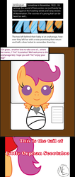 Size: 1045x2473 | Tagged: safe, artist:notexisting, scootaloo, pony, g4, baby, baby pony, comic, drunk, filly, littleorphanscoots, orphan, orphanage, tumblr, younger