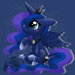 Size: 600x600 | Tagged: safe, artist:yurichu, princess luna, g4, female, filly, solo