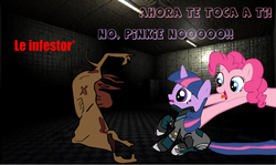 Size: 806x481 | Tagged: safe, pinkie pie, g4, dead space, pinkieask, spanish, translated in the description, tumblr