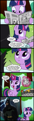 Size: 600x2100 | Tagged: safe, artist:madmax, twilight sparkle, alicorn, human, pony, equestria girls, g4, batman, comic, crossover, twilight sparkle (alicorn), twiscream, twoiloight spahkle