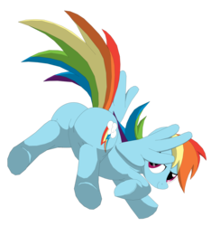 Size: 4671x5000 | Tagged: safe, artist:xniclord789x, rainbow dash, g4, absurd resolution, butt, female, plot, simple background, solo, transparent background, underhoof