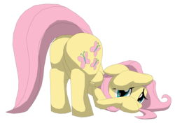 Size: 5000x3521 | Tagged: safe, artist:xniclord789x, fluttershy, g4, butt, female, plot, simple background, solo, transparent background