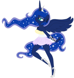 Size: 1024x1074 | Tagged: dead source, safe, artist:katze2012, princess luna, anthro, g4, ballerina, female, simple background, solo, transparent background, vector