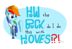 Size: 1008x690 | Tagged: safe, artist:trace-101, rainbow dash, g4, necktie, no hands