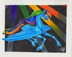 Size: 687x547 | Tagged: safe, artist:angelicaannblack, rainbow dash, g4, female, solo, traditional art