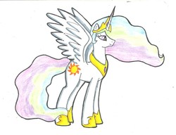 Size: 2162x1661 | Tagged: safe, artist:silverjaqui, princess celestia, g4, female, simple background, smiling, solo
