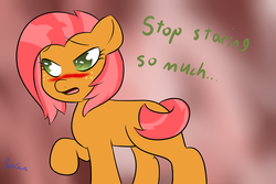 Size: 1000x667 | Tagged: safe, artist:boltswift, babs seed, g4, blushing, embarrassed, female, foal, solo