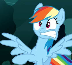 Size: 443x400 | Tagged: safe, screencap, rainbow dash, g4, magic duel, female, out of context, solo, surprised