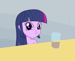 Size: 550x451 | Tagged: safe, twilight sparkle, equestria girls, g4, chocolate milk, exploitable meme, funny, meme, spill, spilled milk, twiface