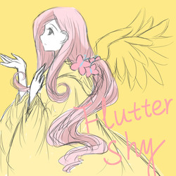 Size: 2000x2000 | Tagged: safe, artist:lolipopligo, fluttershy, human, g4, female, humanized, pixiv, solo