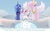 Size: 640x395 | Tagged: safe, princess celestia, princess luna, alicorn, pony, sylveon, snowdrop (animation), g4, caption, crossover, female, mare, pink-mane celestia, pokémon, pokémon x and y, spread wings, text, wingboner, wings