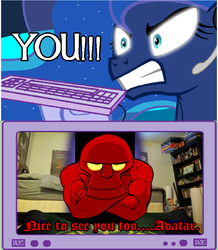 Size: 805x922 | Tagged: safe, princess luna, gamer luna, g4, exploitable meme, gamer meme, spoony, spoony one, the black gate, the guardian, the spoony experiment, ultima