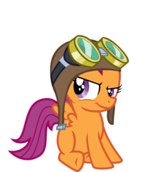 Size: 2442x2586 | Tagged: safe, artist:kuren247, scootaloo, pegasus, pony, g4, female, filly, foal, goggles, pilot, simple background, solo, transparent background, vector