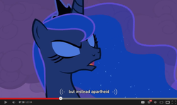 Size: 854x510 | Tagged: safe, screencap, princess luna, g4, luna eclipsed, my little pony: friendship is magic, female, solo, youtube caption