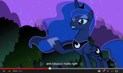 Size: 854x510 | Tagged: safe, screencap, princess luna, g4, luna eclipsed, my little pony: friendship is magic, female, solo, youtube caption