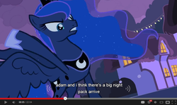 Size: 854x510 | Tagged: safe, screencap, princess luna, g4, luna eclipsed, youtube caption