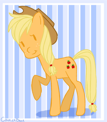 Size: 781x894 | Tagged: safe, artist:courierbear, applejack, g4, female, raised hoof, solo