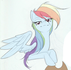 Size: 654x643 | Tagged: safe, artist:ginphin509, rainbow dash, g4, applejack's hat, female, hat, solo
