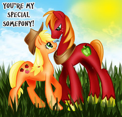 Size: 1024x984 | Tagged: safe, artist:lillian-is-a-flower, applejack, big macintosh, earth pony, pony, g4, incest, male, ship:applemac, shipping, special somepony, stallion, straight