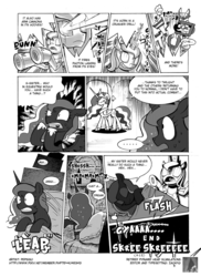 Size: 638x877 | Tagged: safe, artist:pepsiso, princess celestia, princess luna, g4, comic, japanese, monochrome, pixiv, translation