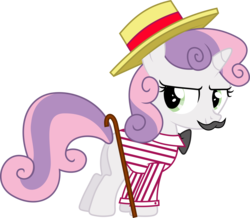 Size: 6790x5922 | Tagged: safe, artist:philomenathephoenix, sweetie belle, g4, absurd resolution, carny, moustache, simple background, transparent background, vector