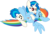 Size: 1185x809 | Tagged: safe, artist:akagenojake, dj pon-3, rainbow dash, vinyl scratch, pegasus, pony, unicorn, g4, cutie mark, eyes closed, female, hooves, horn, lesbian, lying down, mare, on back, open mouth, shipping, show accurate, simple background, smiling, spread wings, tongue out, transparent background, vector, vinyldash, wings