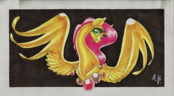 Size: 1051x579 | Tagged: safe, artist:angelicaannblack, fluttershy, g4, traditional art