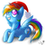 Size: 499x500 | Tagged: safe, artist:haunthid, rainbow dash, pegasus, pony, g4, hat, looking up, lying down, open mouth, santa hat, simple background, small wings, white background, wings