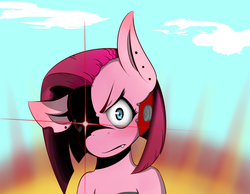 Size: 1800x1400 | Tagged: safe, artist:gunrunner, oc, oc only, oc:gunrunner, cyborg, fallout equestria, angry, blushing, fallout, flustered, tsundere, tumblr