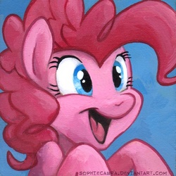 Size: 502x502 | Tagged: safe, artist:kenket, artist:spainfischer, pinkie pie, earth pony, pony, g4, female, smiling, solo, traditional art