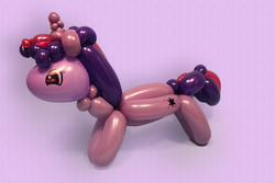 Size: 600x400 | Tagged: safe, artist:jolinnar, twilight sparkle, balloon pony, g4, balloon, balloon animal, solo