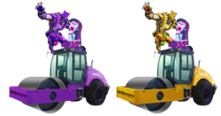 Size: 2000x1050 | Tagged: safe, twilight sparkle, equestria girls, g4, my little pony equestria girls, dio brando, exploitable meme, jojo's bizarre adventure, recolor, road roller, simple background, stand, steam roller, the world, transparent background, twiscream, wryyy