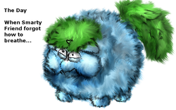 Size: 640x400 | Tagged: safe, fluffy pony, cheek puffing, fluffy pony original art, smarty friend, solo