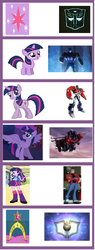 Size: 600x1575 | Tagged: safe, twilight sparkle, equestria girls, g4, comparison, element of magic, filly twilight sparkle, hub logo, humanized, matrix of leadership, mlp chart, optimus prime, orion pax, transformers, twilight sparkle (alicorn)