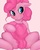 Size: 1280x1598 | Tagged: safe, artist:ognisk, pinkie pie, earth pony, pony, g4, blushing, covering, female, hug, lip bite, simple background, solo, spread legs, spreading, tail covering, tail hug, white background