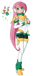 Size: 736x1507 | Tagged: safe, artist:zeromidnight, angel bunny, fluttershy, human, rabbit, g4, alternative cutie mark placement, animal, blue eyes, boots, bracelet, clothes, colored pupils, crossover, cutie mark, cutie mark on human, cutie mark tattoo, cyber elf, cyber-elf, female, flattershy, gloves, humanized, jewelry, mega man (series), megaman zero, png, reploid, shoes, shoulder cutie mark, simple background, skinny, solo, tattoo, thin, transparent background, vector