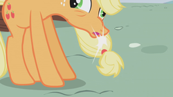 Size: 1280x720 | Tagged: safe, screencap, applejack, applebuck season, g4, derp, faic, female, hoers, solo